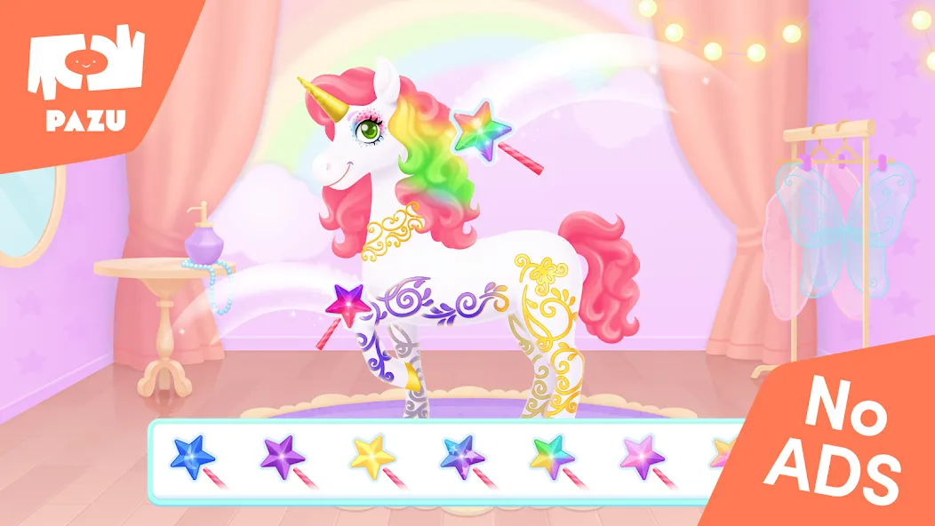 My Unicorn dress up for kids взлом APK — Без рекламы и все наряды открыты — скриншот 2