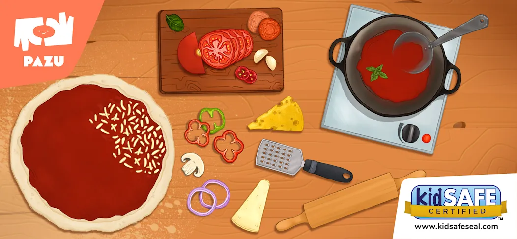 Скачать мод Pizza maker cooking games — Безлимитные деньги и все ингредиенты — скриншот 1