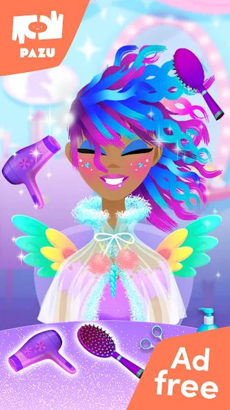 Скачать Girls Hair Salon Unicorn Mod APK — Разблокированы все прически и аксессуары — скриншот 2