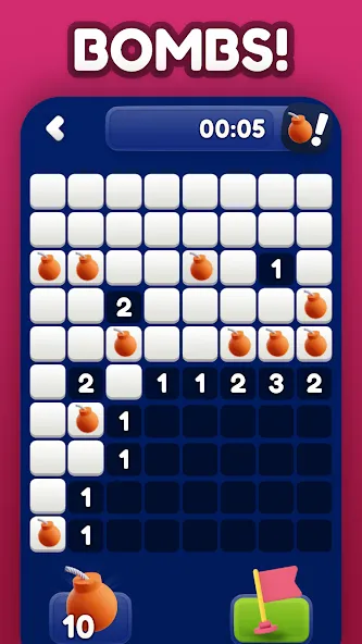 Minesweeper Bomb Mines Game на телефон — скачать мод: Без рекламы и бесконечные подсказки — скриншот 3 Minesweeper Bomb Mines Game на телефон — скачать мод: Без рекламы и бесконечные подсказки — скриншот 3