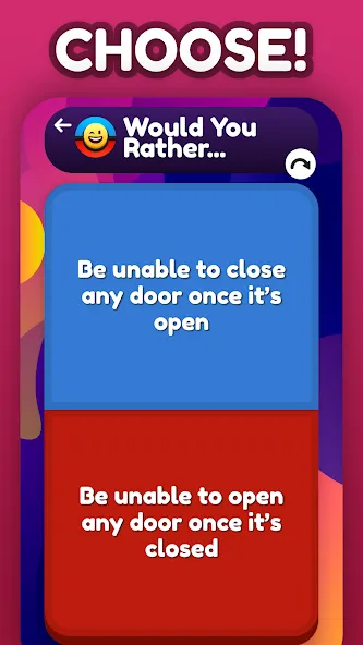 Скачать Would You Rather ? последней версии — Все вопросы разблокированы — скриншот 1 Скачать Would You Rather ? последней версии — Все вопросы разблокированы — скриншот 1