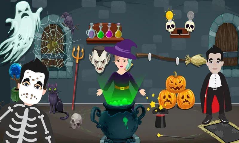 Pretend Play Halloween Party (Мод: Все предметы для хэллоуинской вечеринки) — скачать на Андроид — скриншот 1