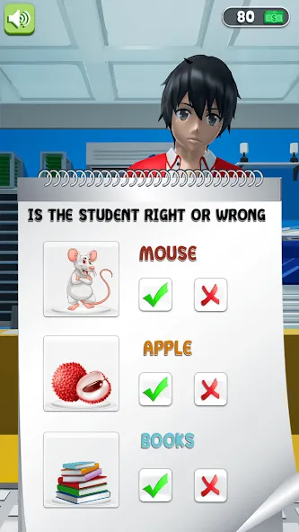 Скачать Anime School Teacher Simulator на Андроид с модом — Безлимитные деньги и все костюмы — скриншот 2