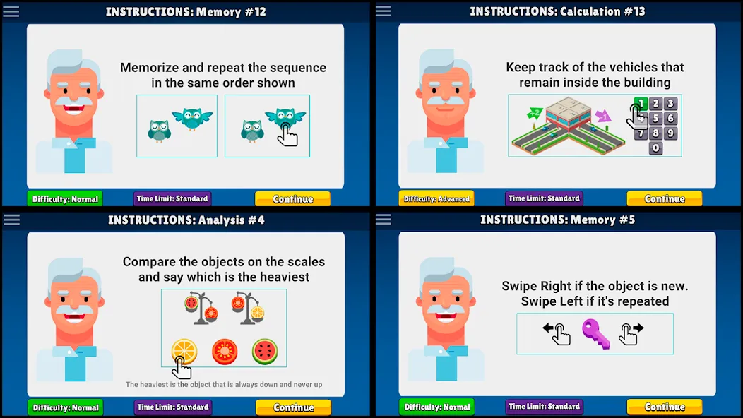 Neurobics: 60 Brain Games на телефон — скачать мод: Безлимитные подсказки и открыты все игры — скриншот 3 Neurobics: 60 Brain Games на телефон — скачать мод: Безлимитные подсказки и открыты все игры — скриншот 3