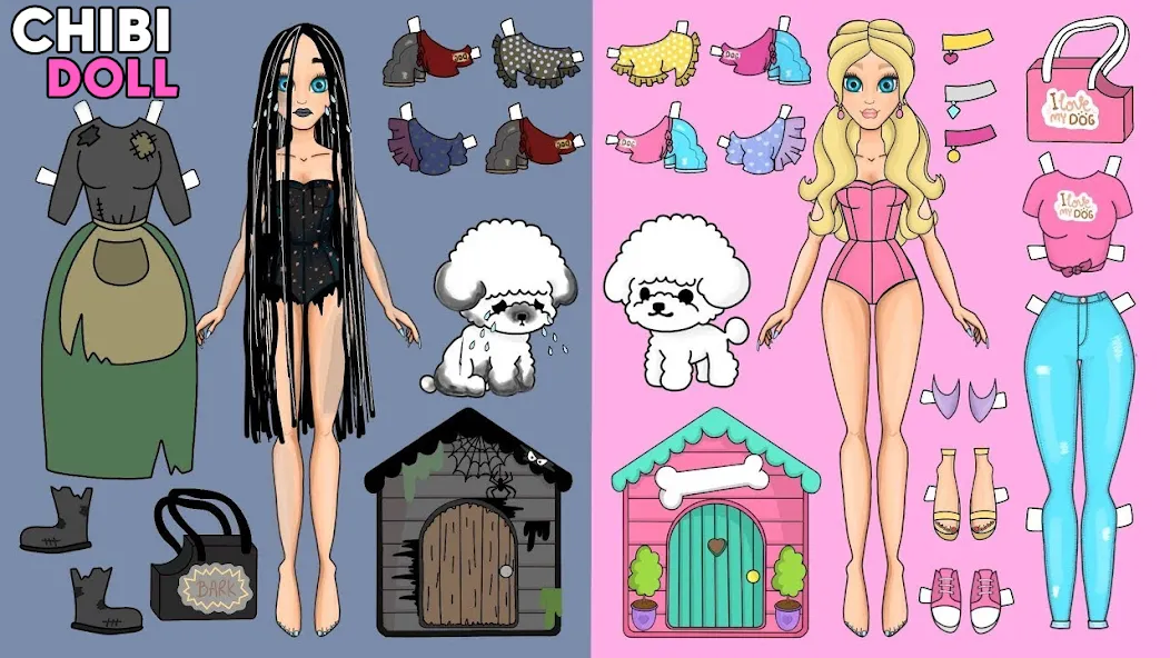 Chibi Dolls Dress Up Games (Мод: Все наряды и аксессуары открыты) — скачать на Андроид — скриншот 1