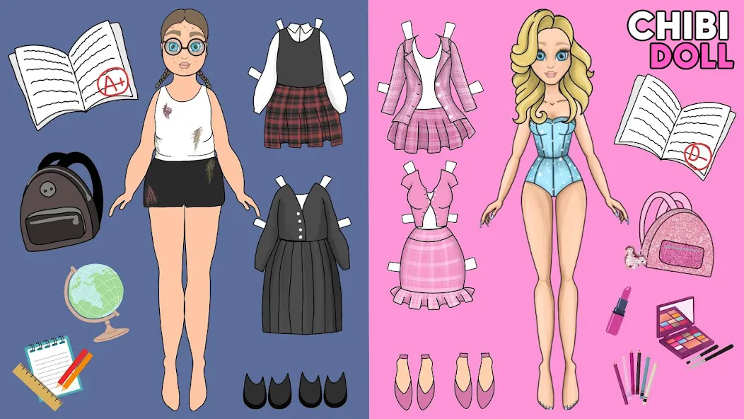 Chibi Dolls Dress Up Games (Мод: Все наряды и аксессуары открыты) — скачать на Андроид — скриншот 4