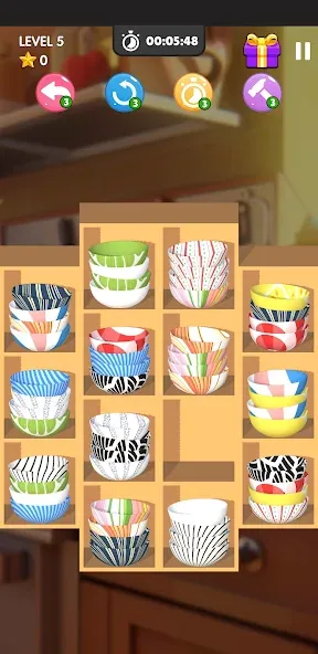 Bowl Sort Bonanza взлом на Андроид — Безлимитные подсказки и открыты все уровни — скриншот 2
