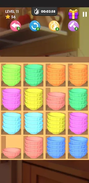 Bowl Sort Bonanza взлом на Андроид — Безлимитные подсказки и открыты все уровни — скриншот 5