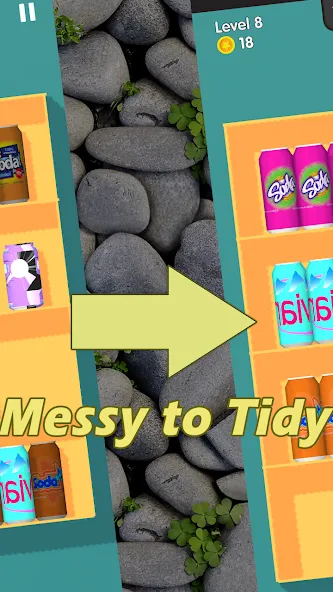 Tidy Box Match 3D взломанный APK — Безлимитные деньги и подсказки — скриншот 2