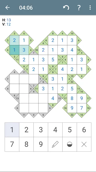 Kakuro (Cross Sums] — взломанная версия, Подсказки и все уровни открыты — скриншот 4