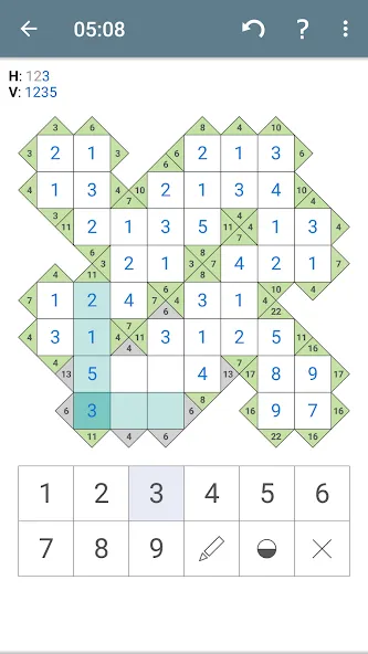 Kakuro (Cross Sums] — взломанная версия, Подсказки и все уровни открыты — скриншот 5