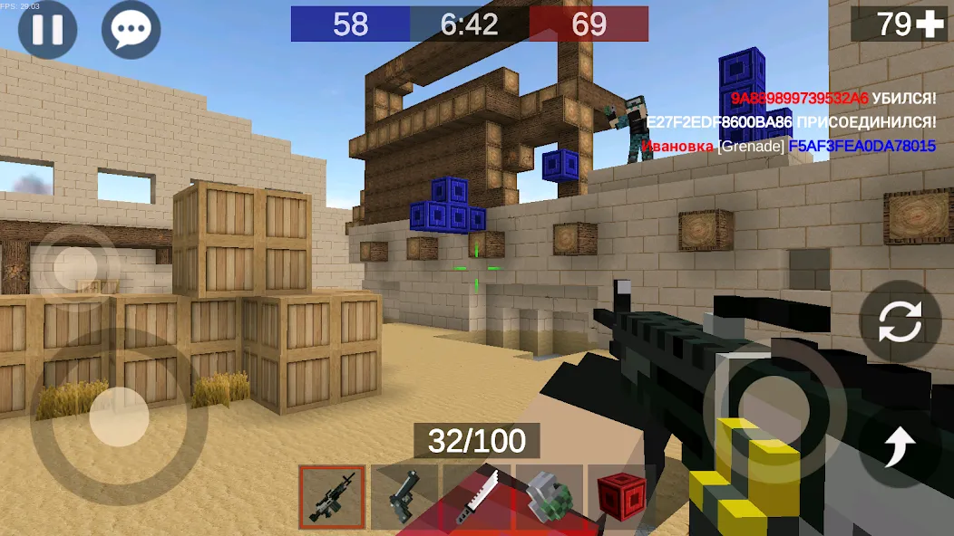 Pixel Combats 2: Gun games PvP — взломанная версия, Безлимитные деньги и оружие — скриншот 1