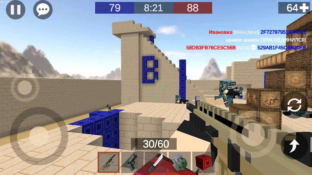 Pixel Combats 2: Gun games PvP — взломанная версия, Безлимитные деньги и оружие — скриншот 5