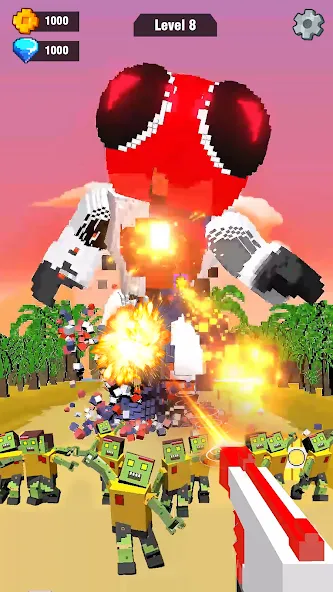 Pixel Shooting: Craft Demolish — скачать мод: Безлимитные деньги и оружие — скриншот 2