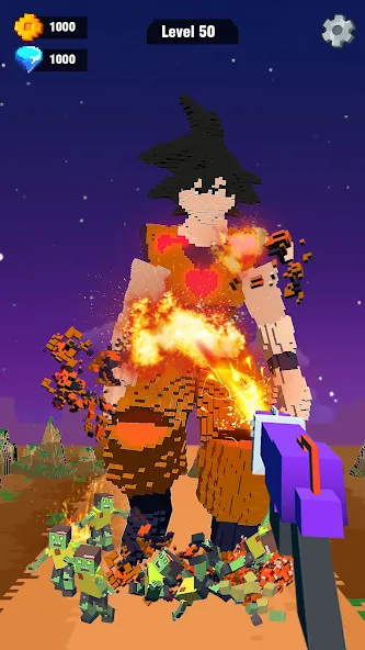 Pixel Shooting: Craft Demolish — скачать мод: Безлимитные деньги и оружие — скриншот 4
