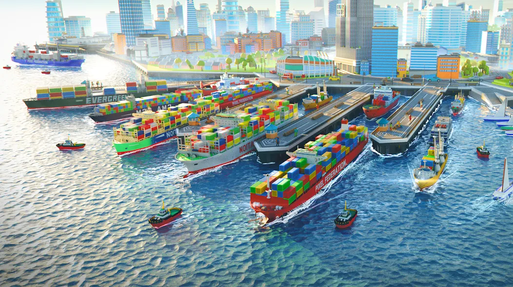 Скачать Port City: Ship Tycoon Mod APK — Безлимитные деньги и ресурсы — скриншот 2