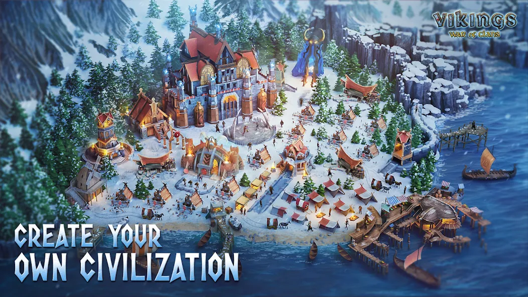 Скачать Vikings: War of Clans последней версии — Безлимитные ресурсы и ускоренное развитие — скриншот 1 Скачать Vikings: War of Clans последней версии — Безлимитные ресурсы и ускоренное развитие — скриншот 1