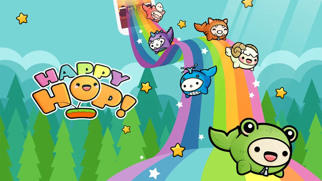 Happy Hop: Kawaii Jump взломанный APK — Безлимитные жизни и открыты все скины — скриншот 1