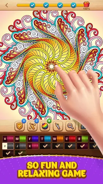 Скачать Cross Stitch Coloring Mandala последней версии — Без рекламы и все узоры открыты — скриншот 3