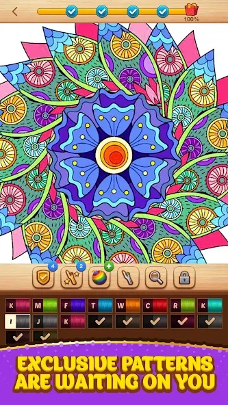 Скачать Cross Stitch Coloring Mandala последней версии — Без рекламы и все узоры открыты — скриншот 4