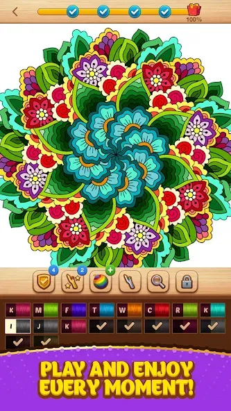 Скачать Cross Stitch Coloring Mandala последней версии — Без рекламы и все узоры открыты — скриншот 5