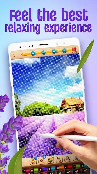 Cross-Stitch: Coloring Book — скачать мод: Без рекламы и все узоры открыты — скриншот 1 Cross-Stitch: Coloring Book — скачать мод: Без рекламы и все узоры открыты — скриншот 1