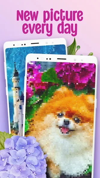 Cross-Stitch: Coloring Book — скачать мод: Без рекламы и все узоры открыты — скриншот 3 Cross-Stitch: Coloring Book — скачать мод: Без рекламы и все узоры открыты — скриншот 3