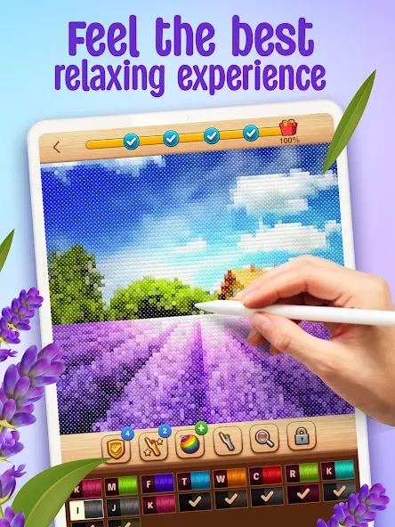 Cross-Stitch: Coloring Book — скачать мод: Без рекламы и все узоры открыты — скриншот 5 Cross-Stitch: Coloring Book — скачать мод: Без рекламы и все узоры открыты — скриншот 5