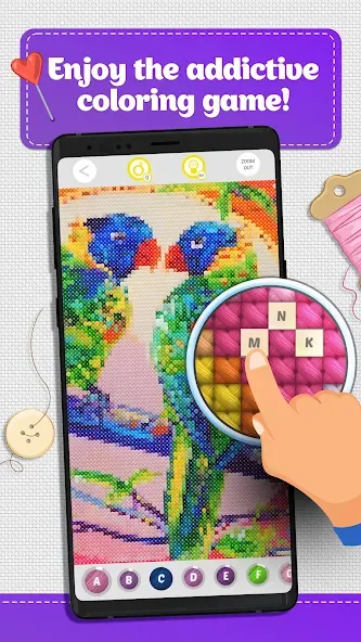 Скачать Cross Stitch Coloring Art на Андроид с модом — Без рекламы и все узоры открыты — скриншот 1 Скачать Cross Stitch Coloring Art на Андроид с модом — Без рекламы и все узоры открыты — скриншот 1