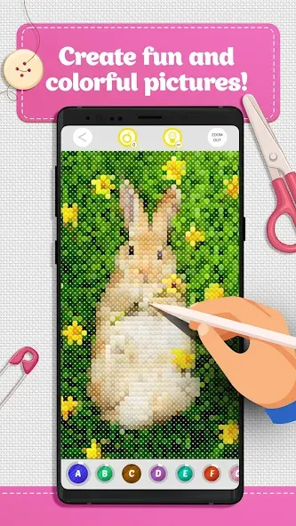 Скачать Cross Stitch Coloring Art на Андроид с модом — Без рекламы и все узоры открыты — скриншот 3 Скачать Cross Stitch Coloring Art на Андроид с модом — Без рекламы и все узоры открыты — скриншот 3