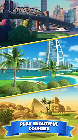 Golf Clash — последняя версия с модом (Безлимитные мячи и бустеры) — скриншот 2 Golf Clash — последняя версия с модом (Безлимитные мячи и бустеры) — скриншот 2
