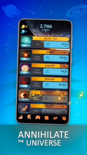 Скачать взлом Annihilation - Space Tycoon — Безлимитные деньги и ресурсы — скриншот 1