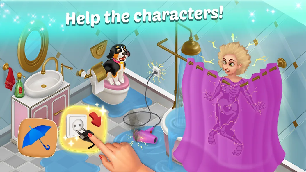 Family Hotel: love & match-3 MOD APK: Безлимитные монеты и жизни — скриншот 3