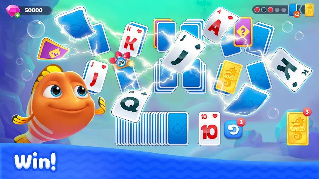 Скачать Fishdom Solitaire бесплатно — Безлимитные монеты и жизни — скриншот 3
