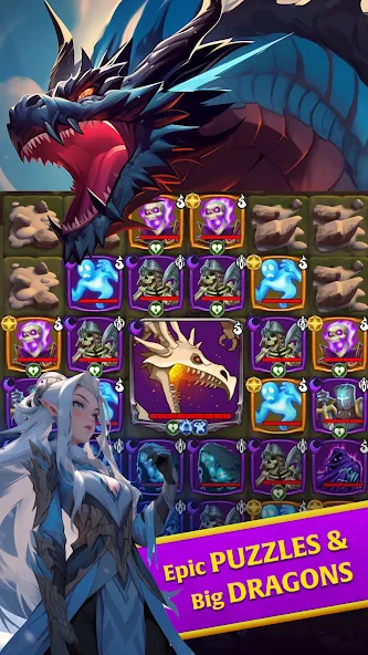 Скачать Friends & Dragons - Puzzle RPG последней версии — Безлимитные ресурсы и энергия — скриншот 2