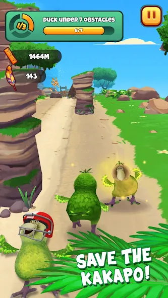 Скачать Kakapo Run: Animal Rescue Game бесплатно — Безлимитные монеты и жизни — скриншот 3