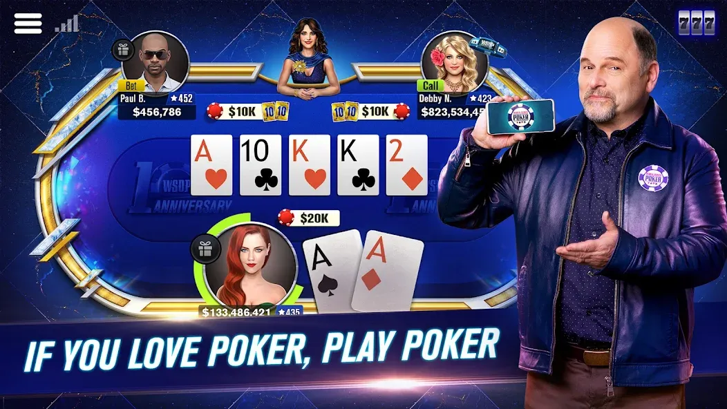 WSOP Poker: Texas Holdem Game — Безлимитные фишки и открыты все столы, скачать мод APK — скриншот 1 WSOP Poker: Texas Holdem Game — Безлимитные фишки и открыты все столы, скачать мод APK — скриншот 1
