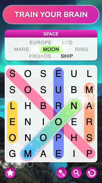 Скачать мод Word Search - Word Puzzle Game — Безлимитные подсказки и ходы — скриншот 2 Скачать мод Word Search - Word Puzzle Game — Безлимитные подсказки и ходы — скриншот 2