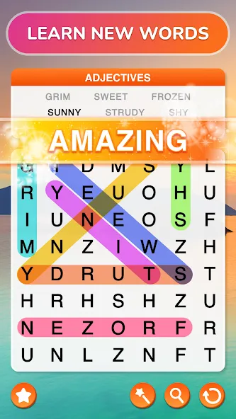 Скачать мод Word Search - Word Puzzle Game — Безлимитные подсказки и ходы — скриншот 3 Скачать мод Word Search - Word Puzzle Game — Безлимитные подсказки и ходы — скриншот 3