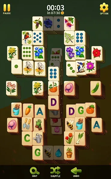 Mahjong Blossom Solitaire — Без рекламы и бесконечные подсказки, скачать мод APK — скриншот 2