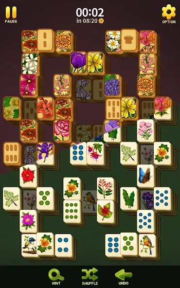 Mahjong Blossom Solitaire — Без рекламы и бесконечные подсказки, скачать мод APK — скриншот 4