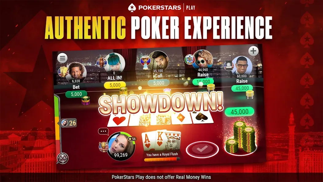 PokerStars Play: Texas Hold'em мод на Андроид: Безлимитные фишки и открытые столы — скриншот 1