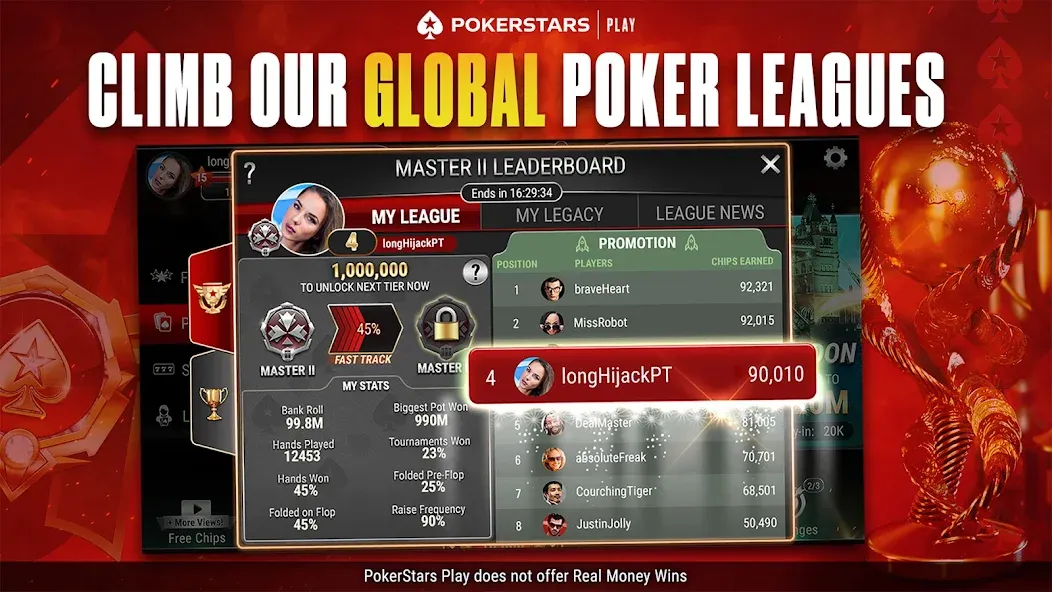 PokerStars Play: Texas Hold'em мод на Андроид: Безлимитные фишки и открытые столы — скриншот 2