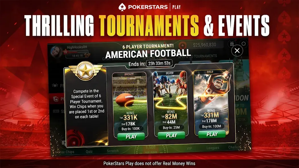 PokerStars Play: Texas Hold'em мод на Андроид: Безлимитные фишки и открытые столы — скриншот 3