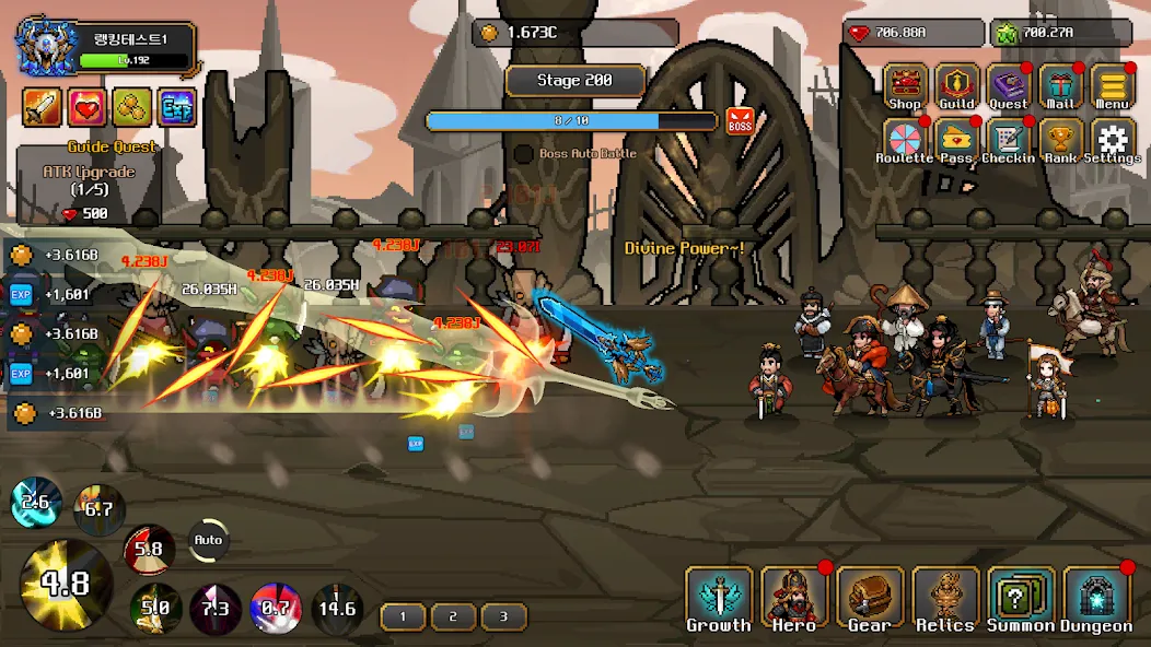 Скачать взлом Hero Sword - Idle RPG — Безлимитные монеты и усиленное оружие — скриншот 1