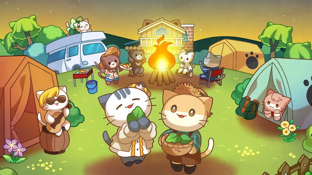 Cat Forest - Healing Camp MOD APK скачать на Андроид — Безлимитные ресурсы и быстрый прогресс — скриншот 1 Cat Forest - Healing Camp MOD APK скачать на Андроид — Безлимитные ресурсы и быстрый прогресс — скриншот 1