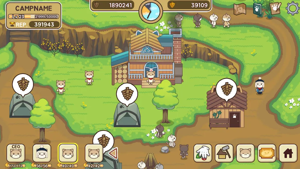 Cat Forest - Healing Camp MOD APK скачать на Андроид — Безлимитные ресурсы и быстрый прогресс — скриншот 2 Cat Forest - Healing Camp MOD APK скачать на Андроид — Безлимитные ресурсы и быстрый прогресс — скриншот 2