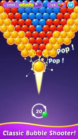 Bubble Shooter Gem Puzzle Pop MOD APK: Без рекламы и много монет — скриншот 1