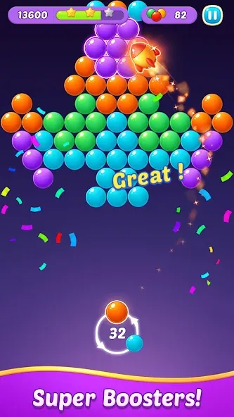 Bubble Shooter Gem Puzzle Pop MOD APK: Без рекламы и много монет — скриншот 2