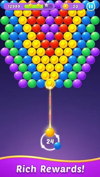 Bubble Shooter Gem Puzzle Pop MOD APK: Без рекламы и много монет — скриншот 5